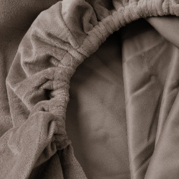 Premium Velvet Fitted Sheet | Taupe | Single 90 x 200cm (L) x 30cm (D) - The Bedding & Blankets Store