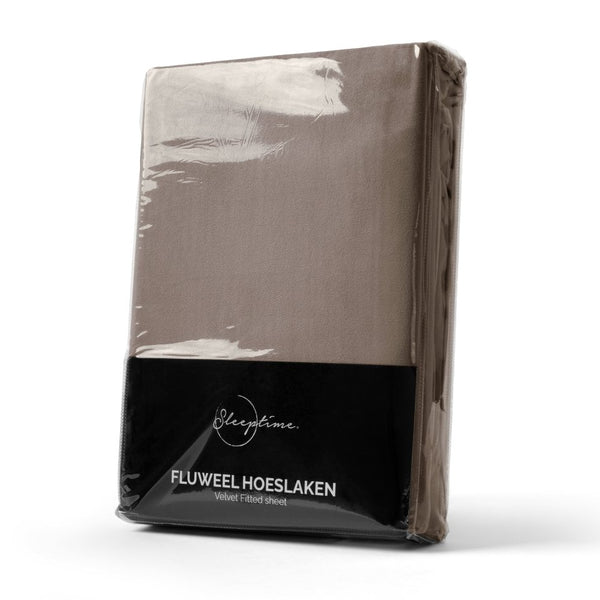 Premium Velvet Fitted Sheet | Taupe | Single 90 x 200cm (L) x 30cm (D) - The Bedding & Blankets Store