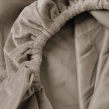 Premium Velvet Fitted Sheet | Taupe/Grey | Single 90 x 200cm (L) x 30cm (D) - The Bedding & Blankets Store