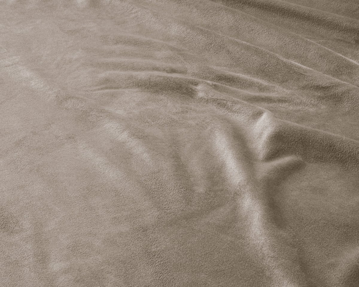Premium Velvet Fitted Sheet | Taupe/Grey | Single 90 x 200cm (L) x 30cm (D) - The Bedding & Blankets Store
