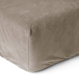 Premium Velvet Fitted Sheet | Taupe/Grey | Single 90 x 200cm (L) x 30cm (D) - The Bedding & Blankets Store