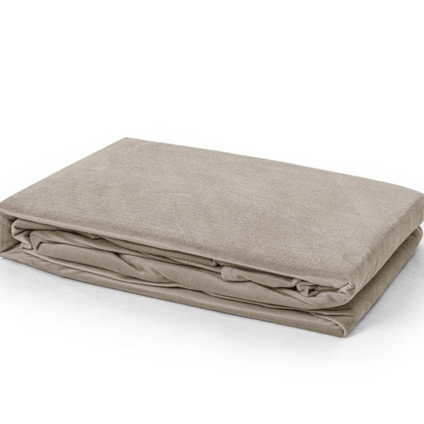 Premium Velvet Fitted Sheet | Taupe/Grey | Single 90 x 200cm (L) x 30cm (D) - The Bedding & Blankets Store