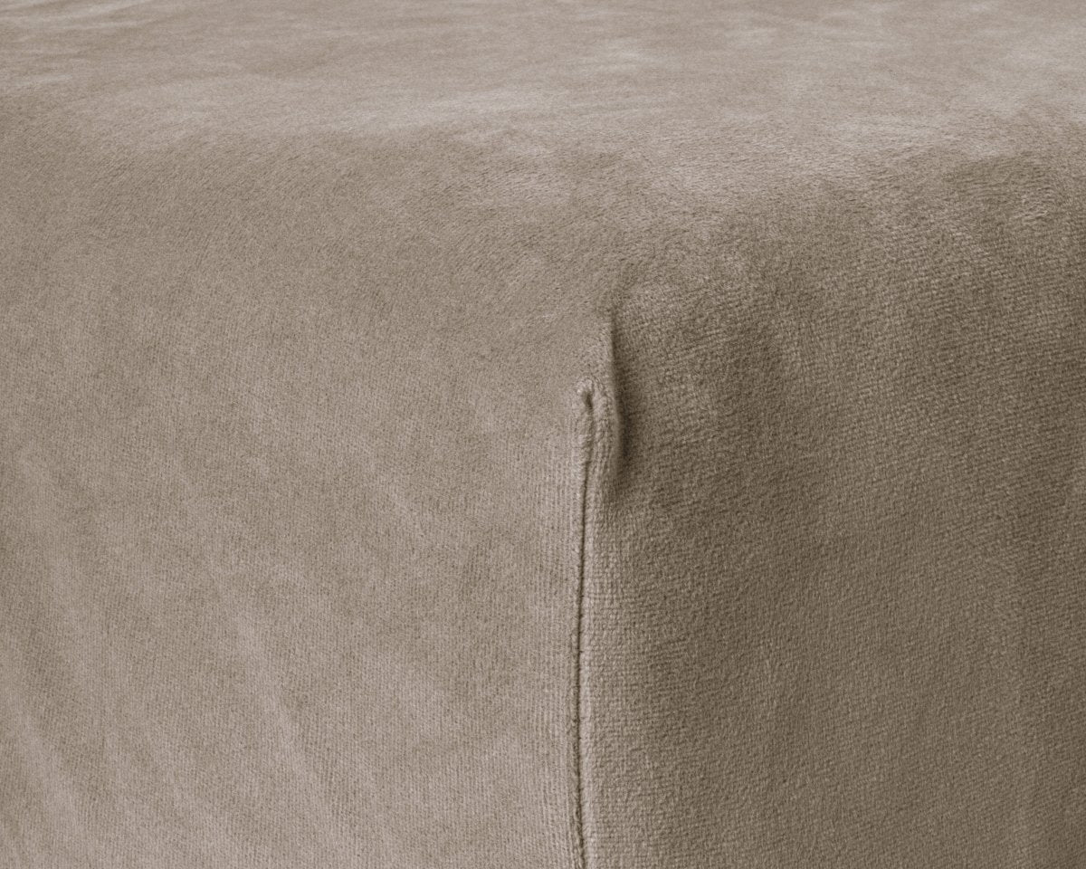 Premium Velvet Fitted Sheet | Taupe/Grey | Single 90 x 200cm (L) x 30cm (D) - The Bedding & Blankets Store