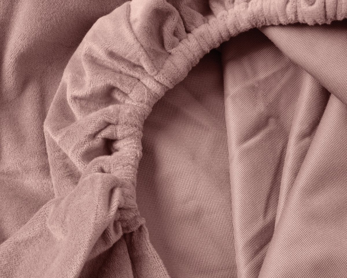 Premium Velvet Fitted Sheet | Vintage Pink | Single 90 x 200cm (L) x 30cm (D) - The Bedding & Blankets Store