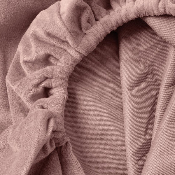 Premium Velvet Fitted Sheet | Vintage Pink | Single 90 x 200cm (L) x 30cm (D) - The Bedding & Blankets Store