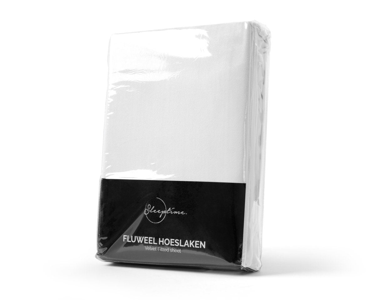 Premium Velvet Fitted Sheet | White | Single 90 x 200cm (L) x 30cm (D) - The Bedding & Blankets Store