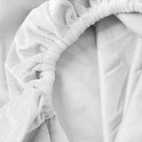 Premium Velvet Fitted Sheet | White | Single 90 x 200cm (L) x 30cm (D) - The Bedding & Blankets Store