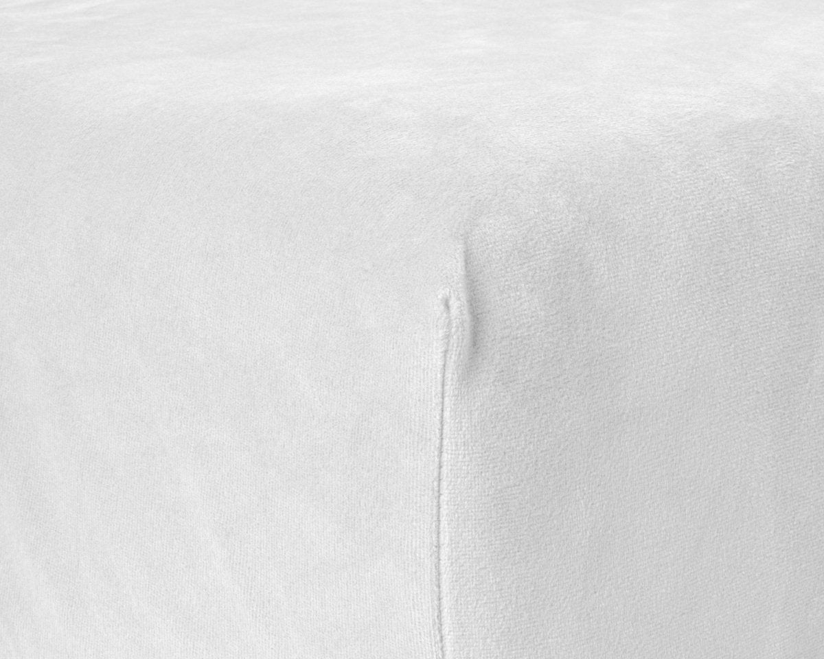 Premium Velvet Fitted Sheet | White | Single 90 x 200cm (L) x 30cm (D) - The Bedding & Blankets Store
