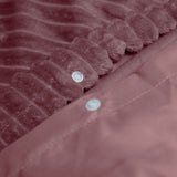 Ribbed Teddy Fleece Duvet Cover Set Rib | Blush Pink | Single - 140cm (W) x 220cm (L) - The Bedding & Blankets Store