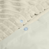 Ribbed Teddy Fleece Duvet Cover Set Rib | Cream | Single - 140cm (W) x 220cm (L) - The Bedding & Blankets Store