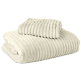 Ribbed Teddy Fleece Duvet Cover Set Rib | Cream | Single - 140cm (W) x 220cm (L) - The Bedding & Blankets Store