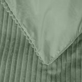 Ribbed Teddy Fleece Duvet Cover Set Rib | Green | Single - 140cm (W) x 220cm (L) - The Bedding & Blankets Store