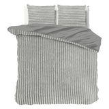Ribbed Teddy Fleece Duvet Cover Set Rib | Grey | Single - 140cm (W) x 220cm (L) - The Bedding & Blankets Store
