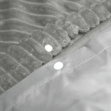 Ribbed Teddy Fleece Duvet Cover Set Rib | Grey | Single - 140cm (W) x 220cm (L) - The Bedding & Blankets Store