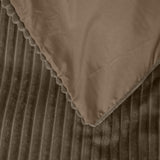 Ribbed Teddy Fleece Duvet Cover Set Rib | Taupe | Single - 140cm (W) x 220cm (L) - The Bedding & Blankets Store