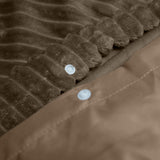 Ribbed Teddy Fleece Duvet Cover Set Rib | Taupe | Single - 140cm (W) x 220cm (L) - The Bedding & Blankets Store