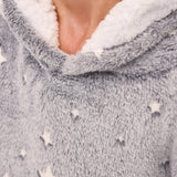 Soft & Cosy Kids Stars Hoodie Bathrobe | Grey | 2 - 6 Years - The Bedding & Blankets Store