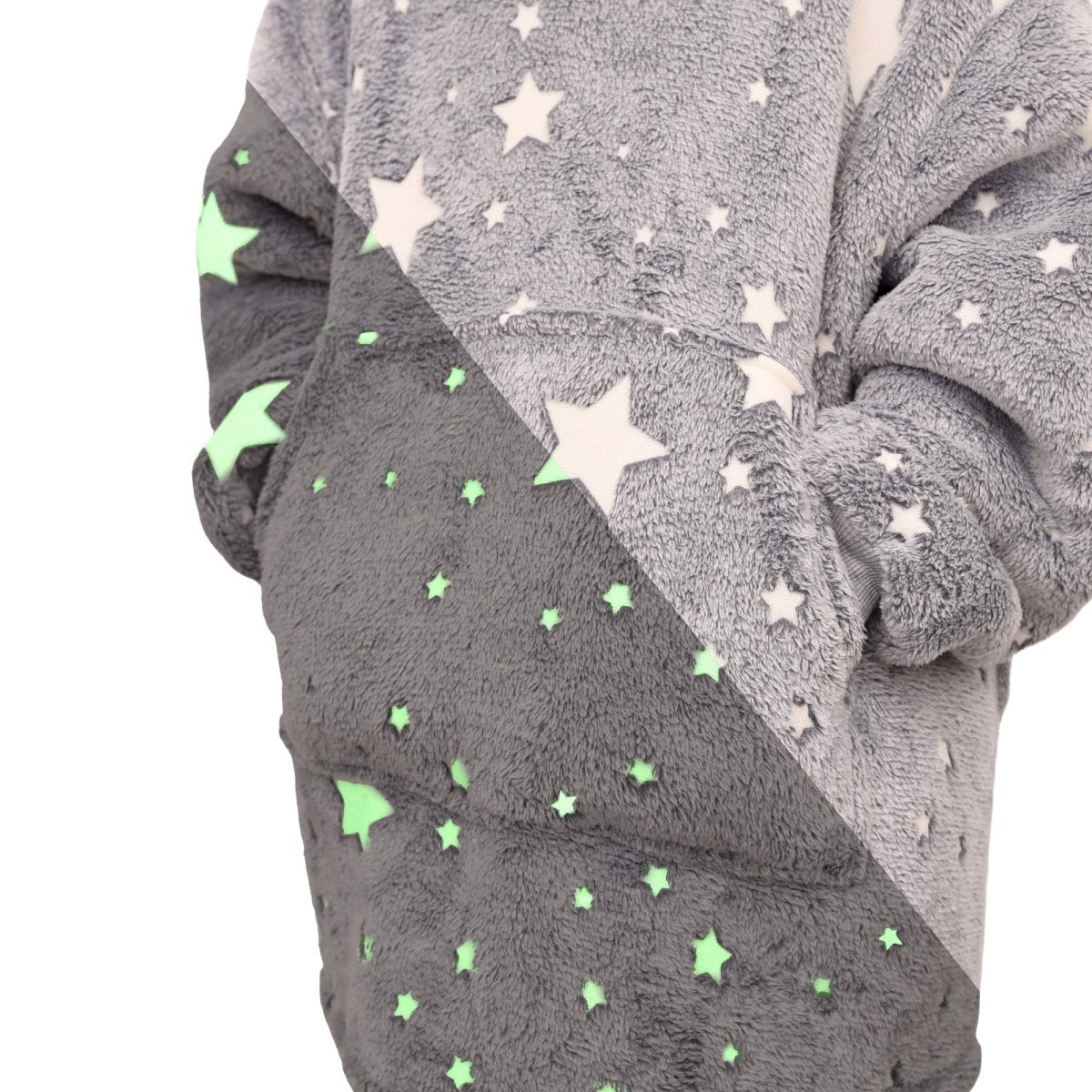 Soft & Cosy Kids Stars Hoodie Bathrobe | Grey | 2 - 6 Years - The Bedding & Blankets Store