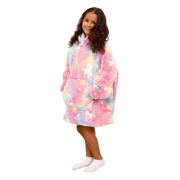 Soft & Cosy Kids Unicorn Hoodie Bathrobe | Multicolour | 2 - 6 Years - The Bedding & Blankets Store