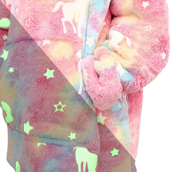 Soft & Cosy Kids Unicorn Hoodie Bathrobe | Multicolour | 2 - 6 Years - The Bedding & Blankets Store
