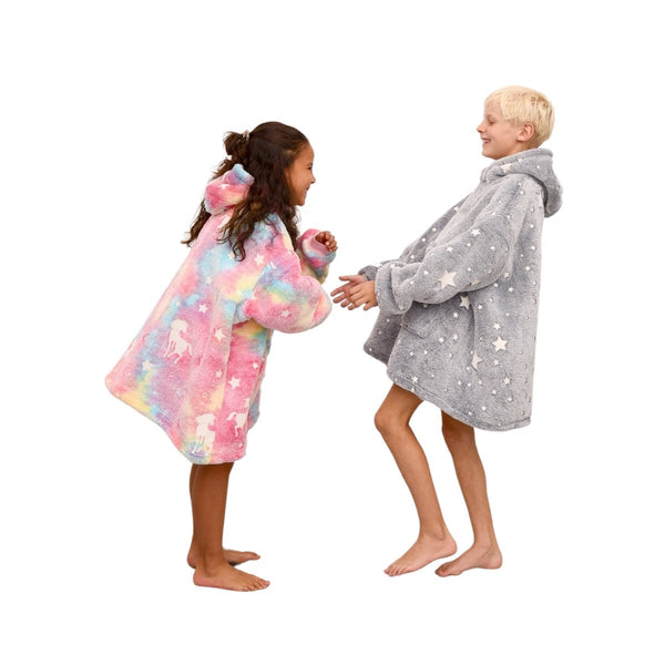 Soft & Cosy Kids Unicorn Hoodie Bathrobe | Multicolour | 2 - 6 Years - The Bedding & Blankets Store