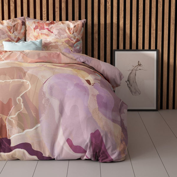 Super Soft Microfibre Duvet Cover Set Alda | Pink | Single - 140cm (W) x 220cm (L) - The Bedding & Blankets Store