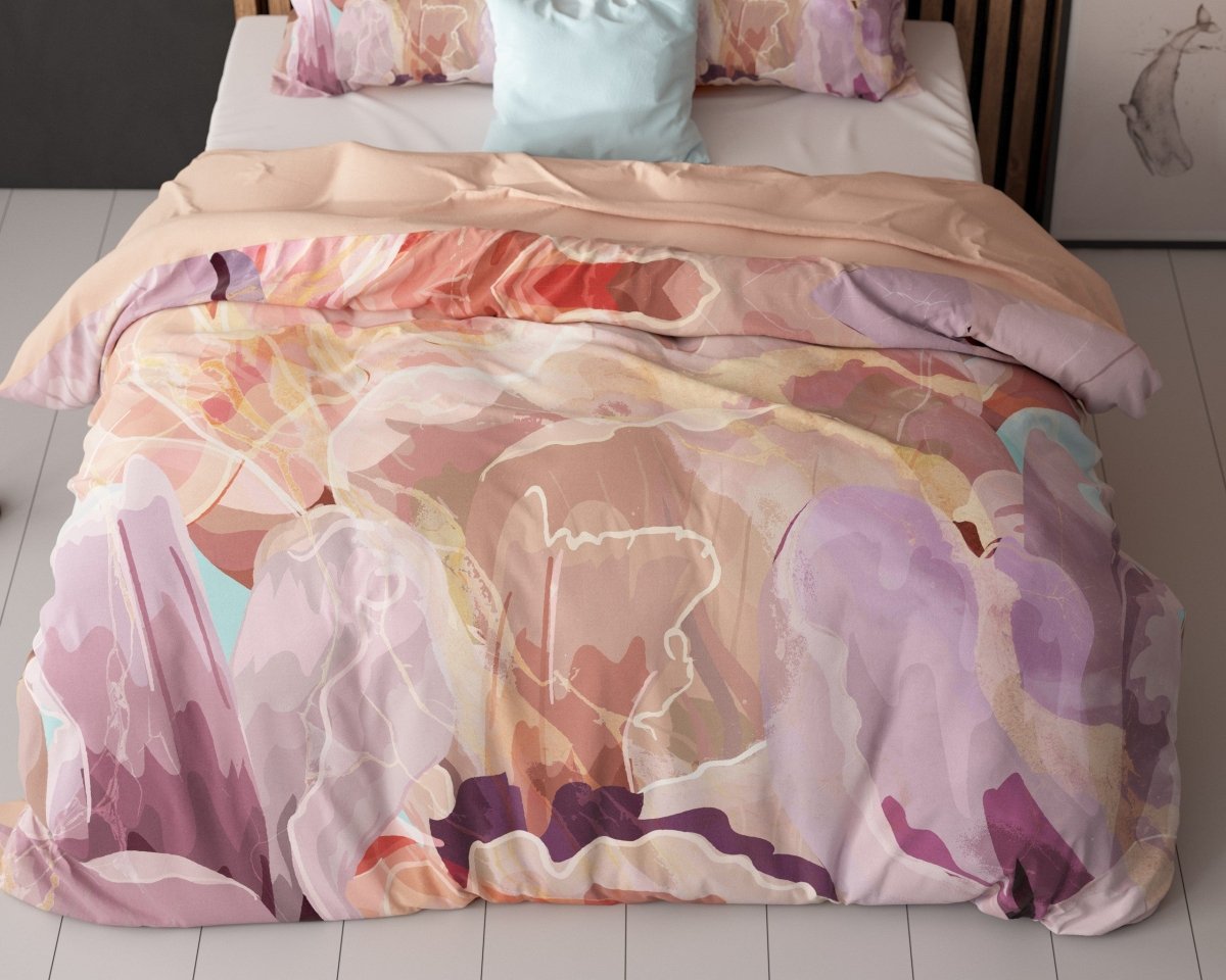 Super Soft Microfibre Duvet Cover Set Alda | Pink | Single - 140cm (W) x 220cm (L) - The Bedding & Blankets Store