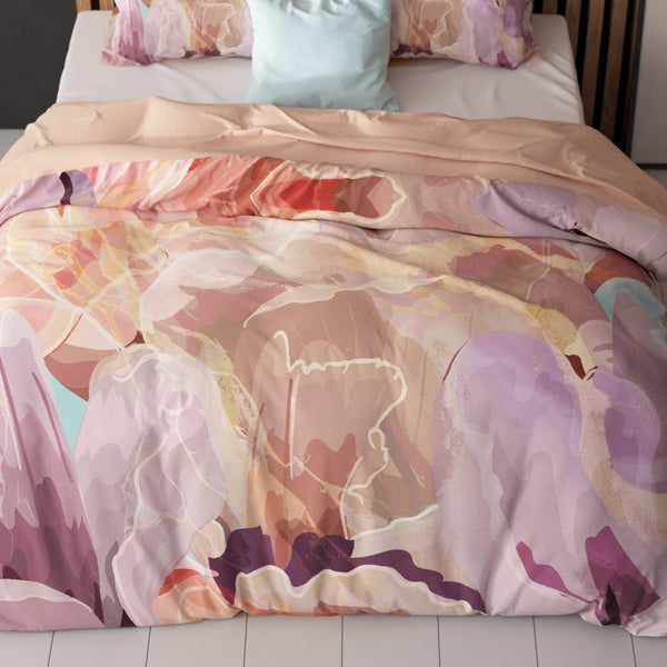 Super Soft Microfibre Duvet Cover Set Alda | Pink | Single - 140cm (W) x 220cm (L) - The Bedding & Blankets Store