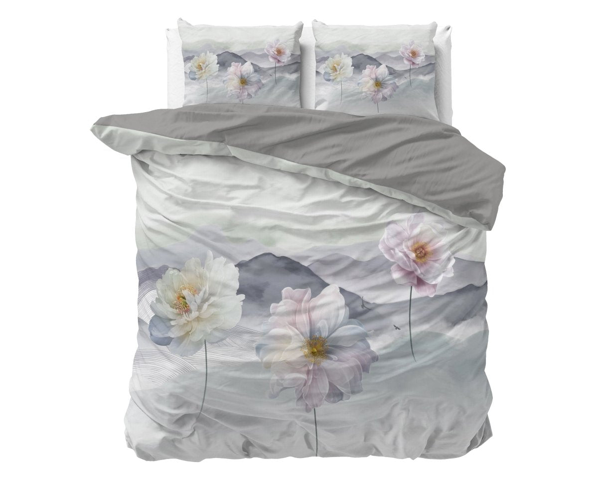 Super Soft Microfibre Duvet Cover Set Annique | Grey | Single - 140cm (W) x 220cm (L) - The Bedding & Blankets Store