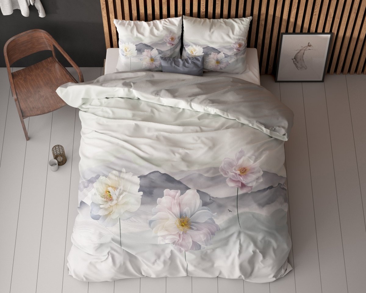Super Soft Microfibre Duvet Cover Set Annique | Grey | Single - 140cm (W) x 220cm (L) - The Bedding & Blankets Store