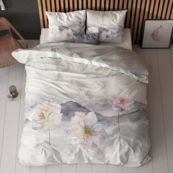 Super Soft Microfibre Duvet Cover Set Annique | Grey | Single - 140cm (W) x 220cm (L) - The Bedding & Blankets Store