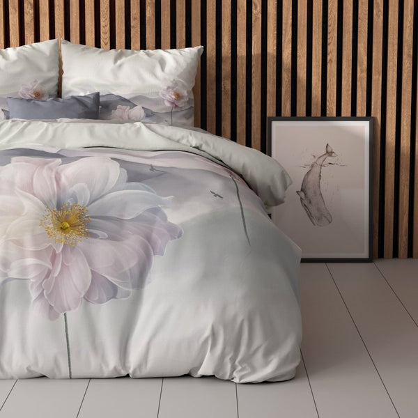 Super Soft Microfibre Duvet Cover Set Annique | Grey | Single - 140cm (W) x 220cm (L) - The Bedding & Blankets Store