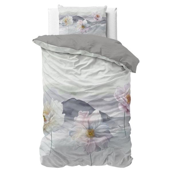 Super Soft Microfibre Duvet Cover Set Annique | Grey | Single - 140cm (W) x 220cm (L) - The Bedding & Blankets Store