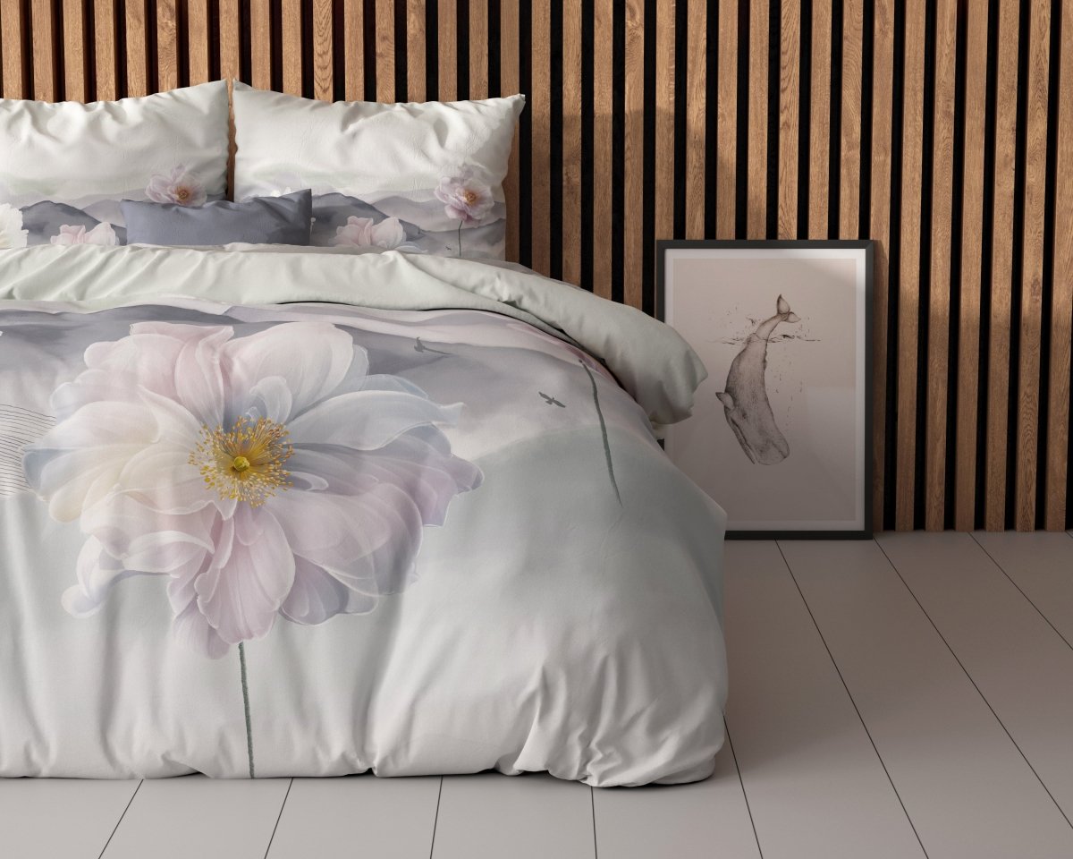 Super Soft Microfibre Duvet Cover Set Annique | Grey | Single - 140cm (W) x 220cm (L) - The Bedding & Blankets Store