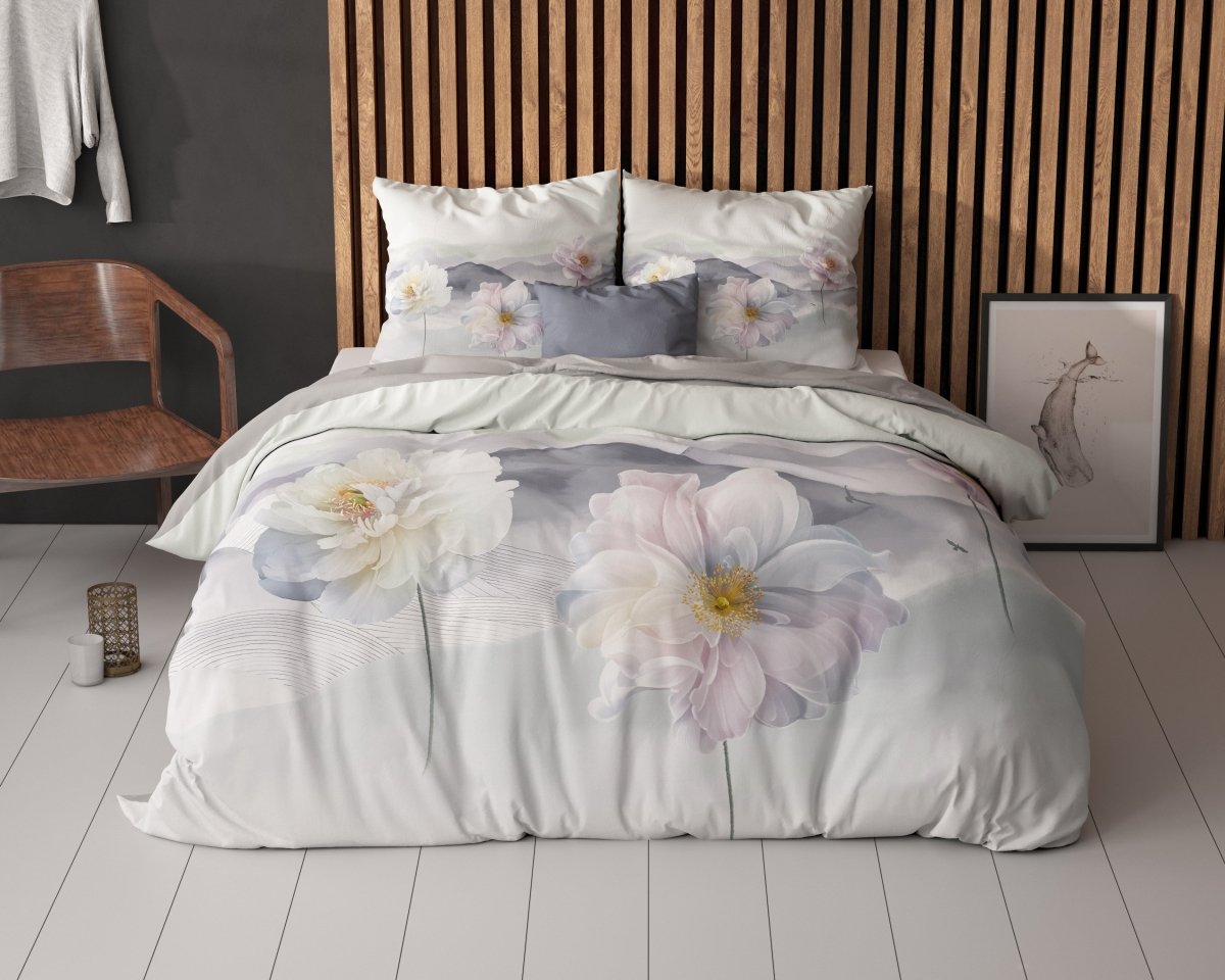 Super Soft Microfibre Duvet Cover Set Annique | Grey | Single - 140cm (W) x 220cm (L) - The Bedding & Blankets Store