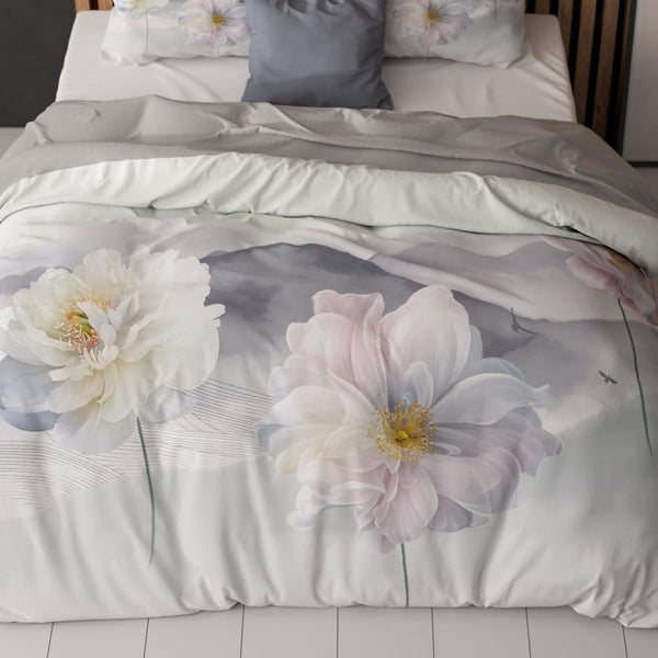 Super Soft Microfibre Duvet Cover Set Annique | Grey | Single - 140cm (W) x 220cm (L) - The Bedding & Blankets Store