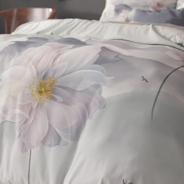 Super Soft Microfibre Duvet Cover Set Annique | Grey | Single - 140cm (W) x 220cm (L) - The Bedding & Blankets Store