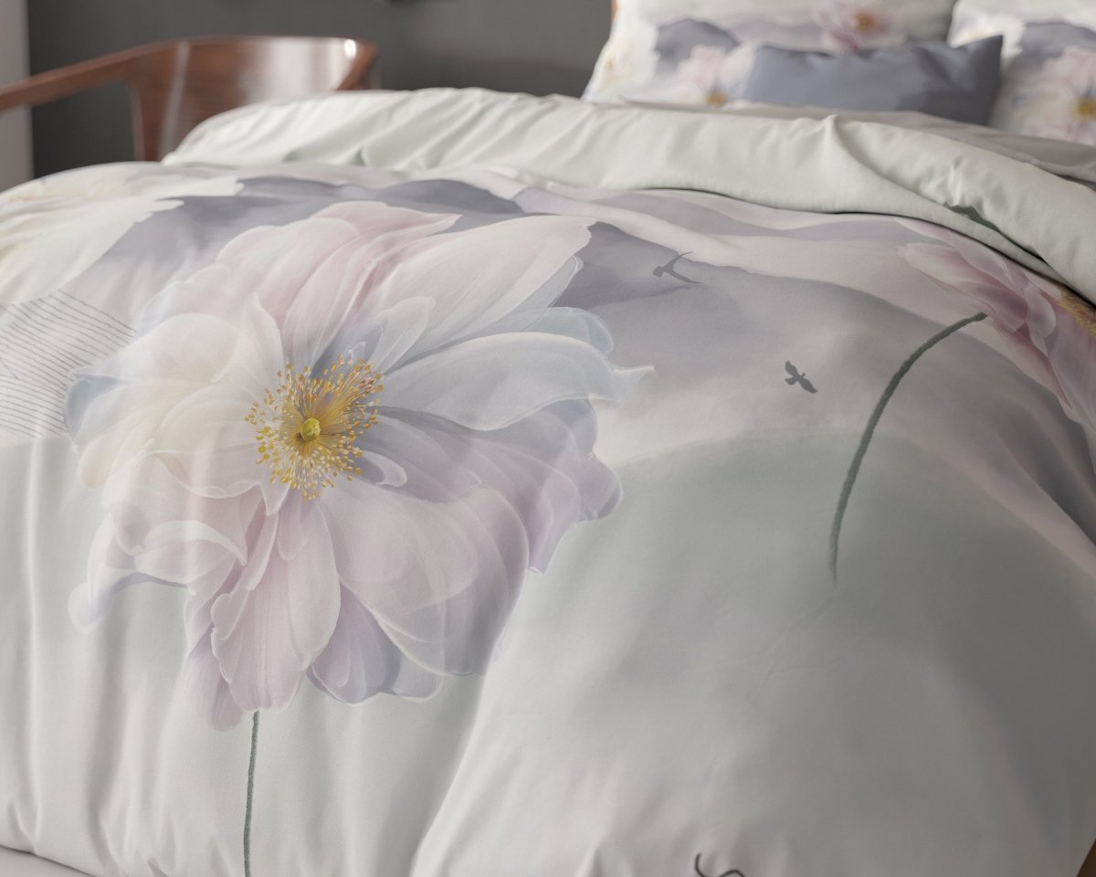 Super Soft Microfibre Duvet Cover Set Annique | Grey | Single - 140cm (W) x 220cm (L) - The Bedding & Blankets Store