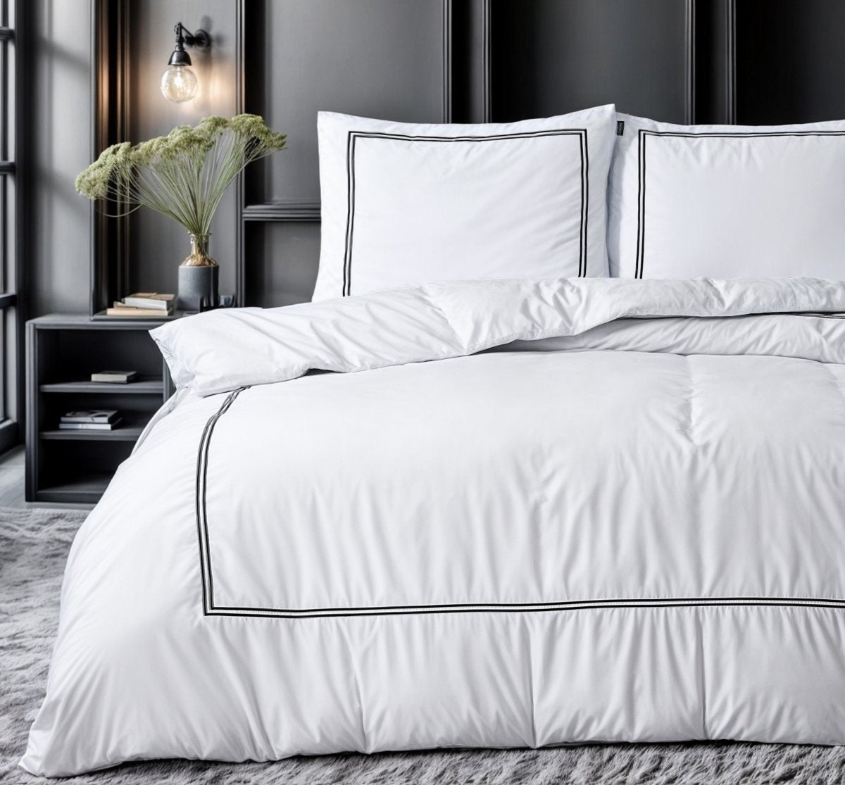 Super Soft Microfibre Duvet Cover Set Brata | White | Single - 140cm (W) x 220cm (L) - The Bedding & Blankets Store