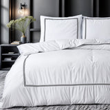 Super Soft Microfibre Duvet Cover Set Brata | White | Single - 140cm (W) x 220cm (L) - The Bedding & Blankets Store