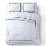 Super Soft Microfibre Duvet Cover Set Brata | White | Single - 140cm (W) x 220cm (L) - The Bedding & Blankets Store