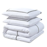 Super Soft Microfibre Duvet Cover Set Brata | White | Single - 140cm (W) x 220cm (L) - The Bedding & Blankets Store