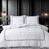 Super Soft Microfibre Duvet Cover Set Brata | White | Single - 140cm (W) x 220cm (L) - The Bedding & Blankets Store