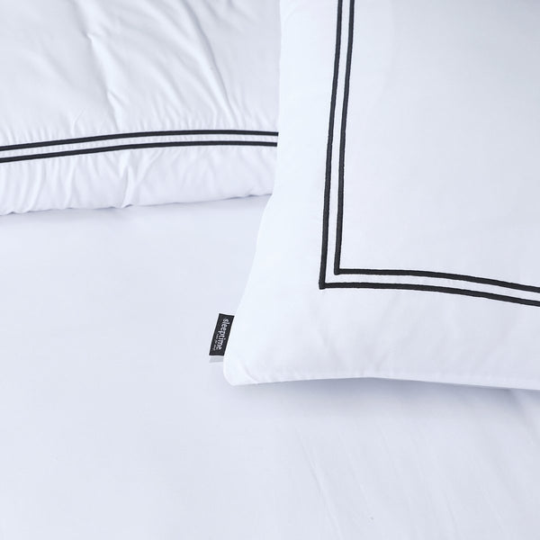 Super Soft Microfibre Duvet Cover Set Brata | White | Single - 140cm (W) x 220cm (L) - The Bedding & Blankets Store