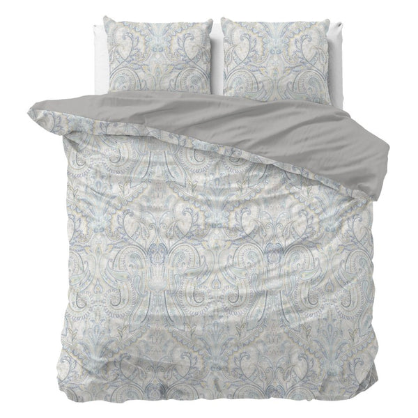 Super Soft Microfibre Duvet Cover Set Cherine | Grey | Single - 140cm (W) x 220cm (L) - The Bedding & Blankets Store