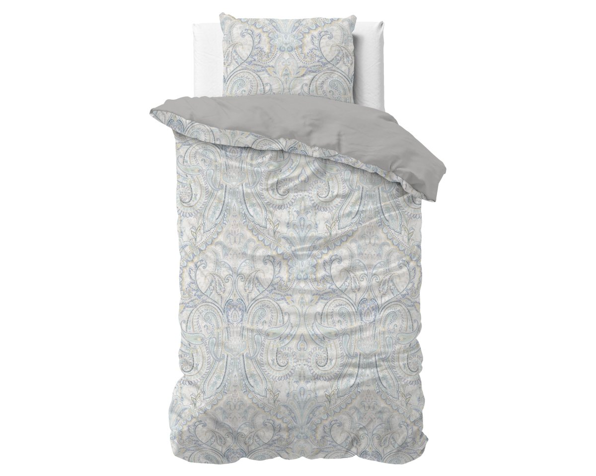 Super Soft Microfibre Duvet Cover Set Cherine | Grey | Single - 140cm (W) x 220cm (L) - The Bedding & Blankets Store