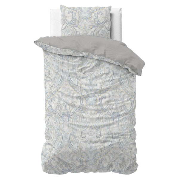 Super Soft Microfibre Duvet Cover Set Cherine | Grey | Single - 140cm (W) x 220cm (L) - The Bedding & Blankets Store