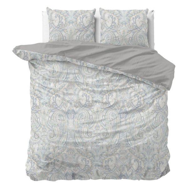 Super Soft Microfibre Duvet Cover Set Cherine | Grey | Single - 140cm (W) x 220cm (L) - The Bedding & Blankets Store