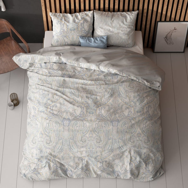 Super Soft Microfibre Duvet Cover Set Cherine | Grey | Single - 140cm (W) x 220cm (L) - The Bedding & Blankets Store