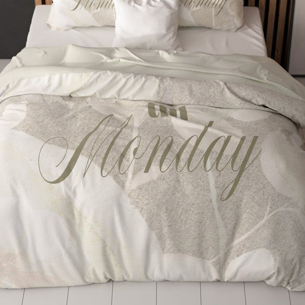 Super Soft Microfibre Duvet Cover Set Clarence | Sand | Single - 140cm (W) x 220cm (L) - The Bedding & Blankets Store